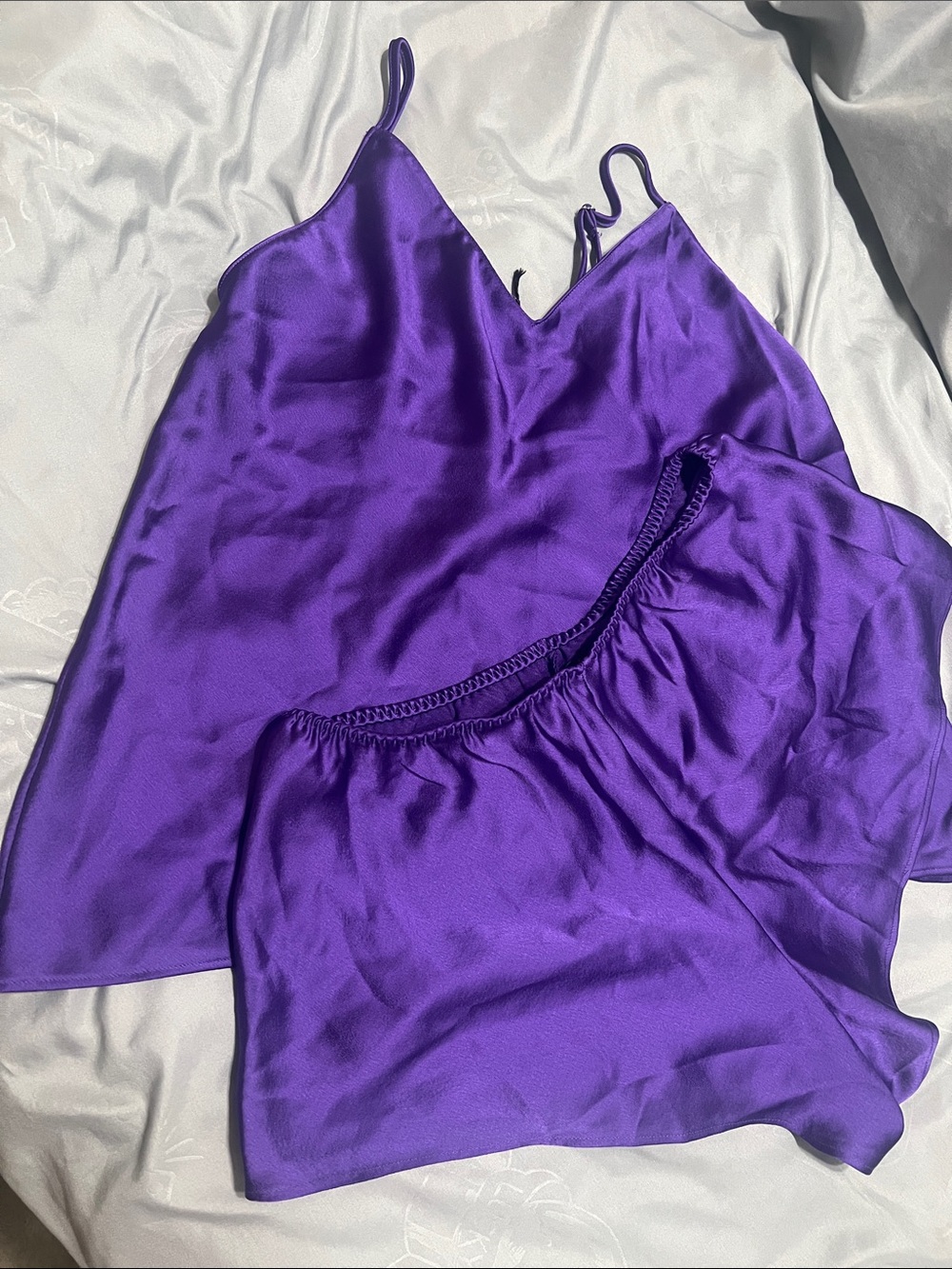 Victoria's Secret Purple Satin Camisole & Shorts Set